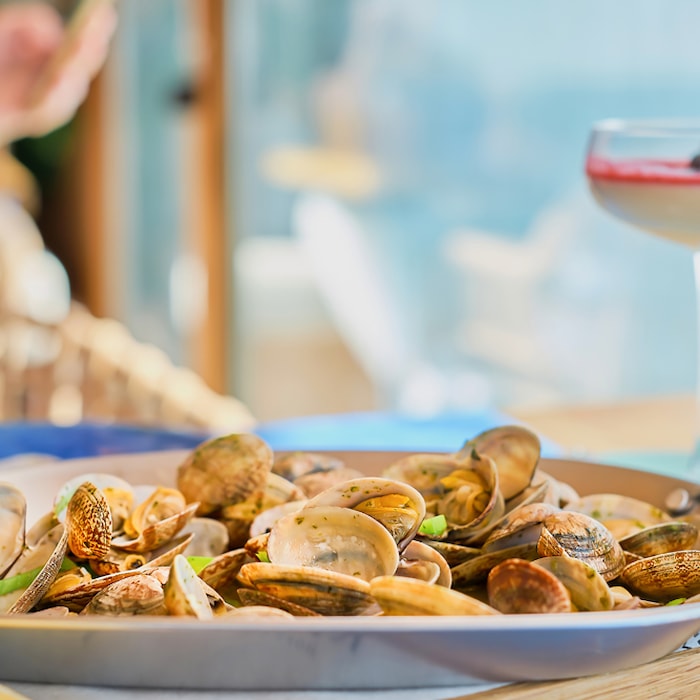 Aula de cozinha de ameijoas